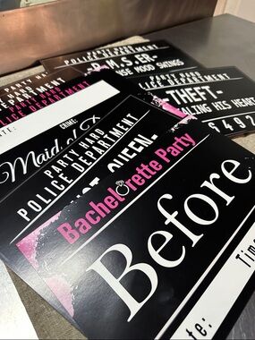 Bachelorette Party Photo Props - Black & Pink Signs